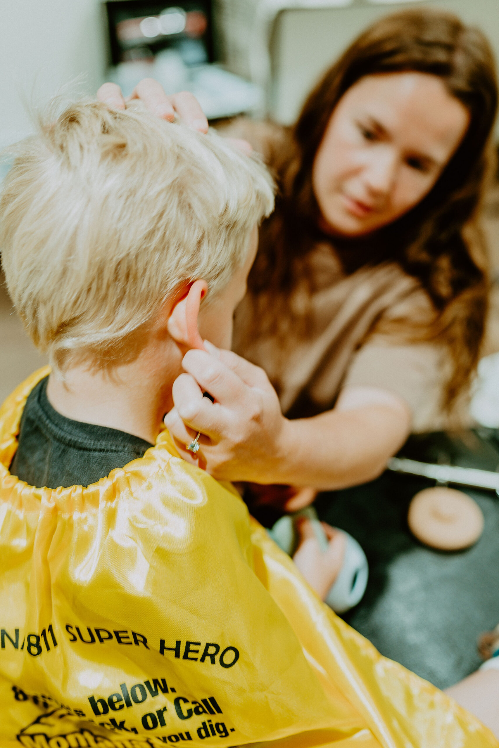 Dr. Claire Schauf providing calm pediatric chiropractic care